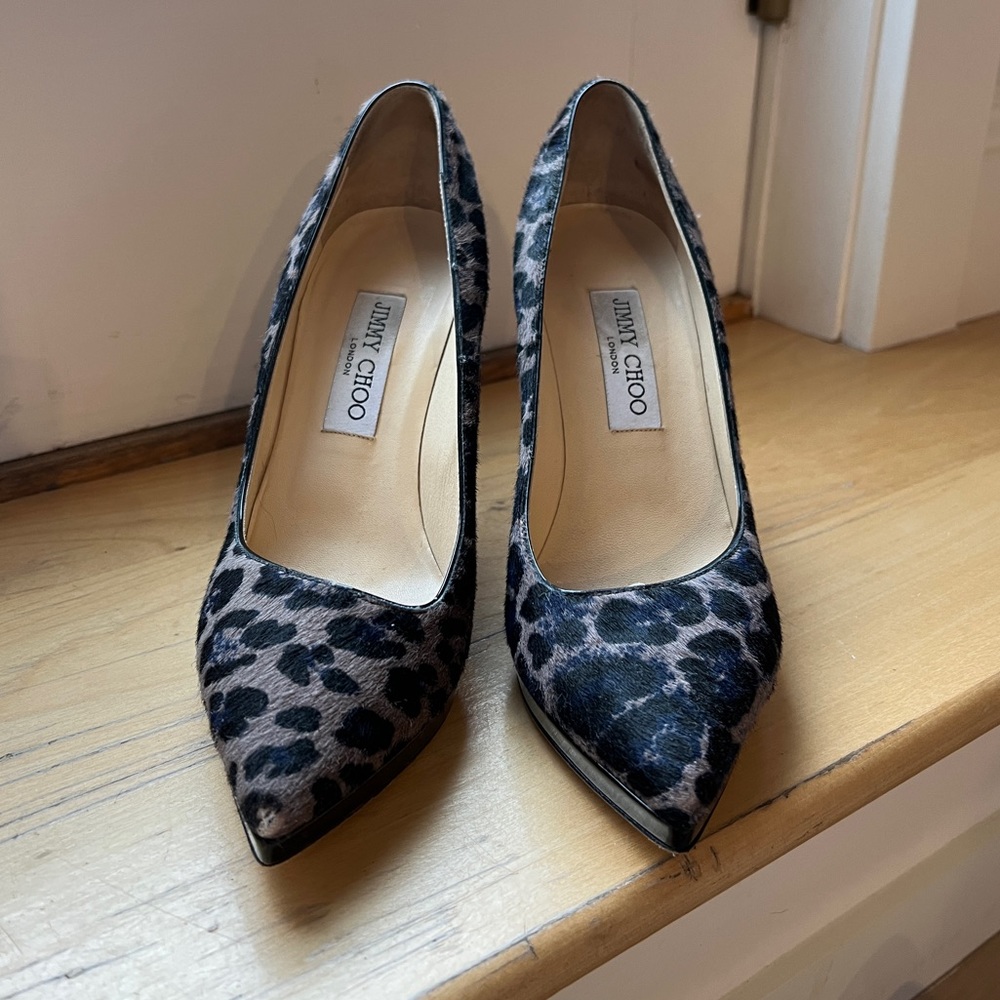 Jimmy Choo Animal Print Texture Heels Size 38
